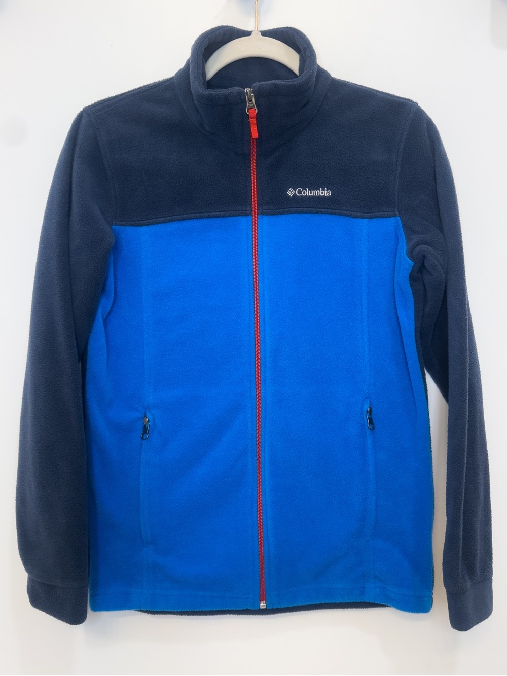 Columbia Sportswear Boys Fleece Full Zip Jacket Size L 14/16 Blue Navy Gorpcore